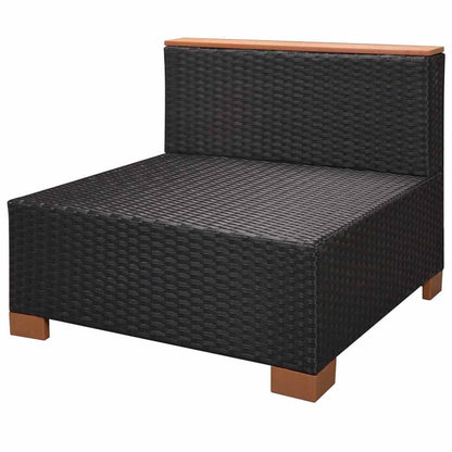 10 Piece Garden Lounge Set with Cushions Poly Rattan Black