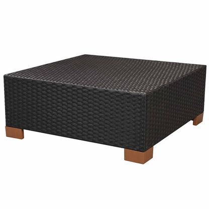 10 Piece Garden Lounge Set with Cushions Poly Rattan Black