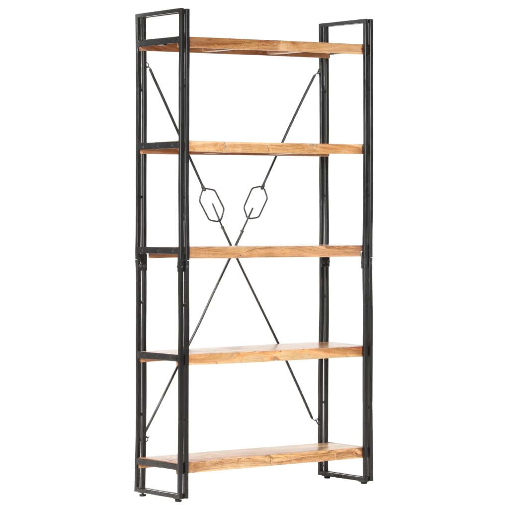 5-Tier Bookcase 90x30x180 cm Solid Acacia Wood