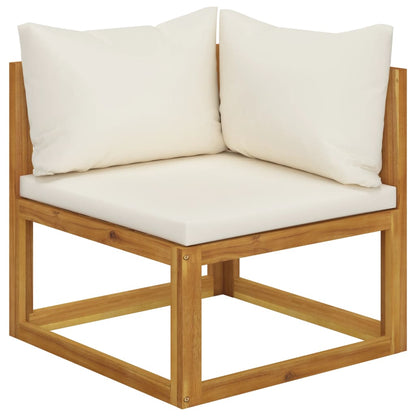 12 Piece Garden Lounge Set with Cushion Cream Solid Acacia Wood