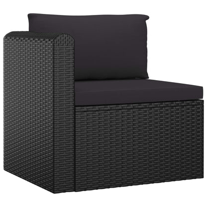 11 Piece Garden Lounge Set with Cushions Poly Rattan Black