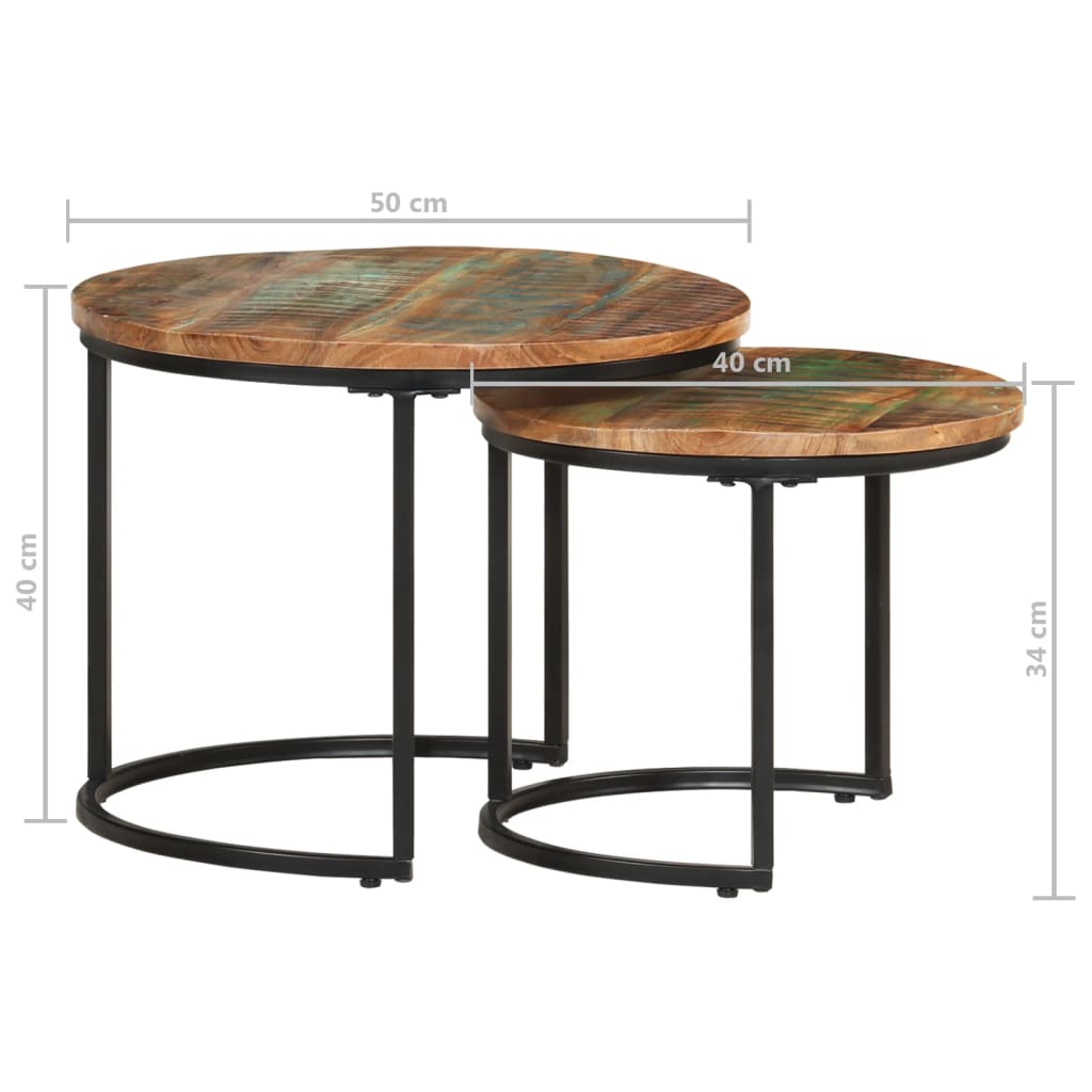 Nesting Tables 2 pcs Solid Wood Reclaimed