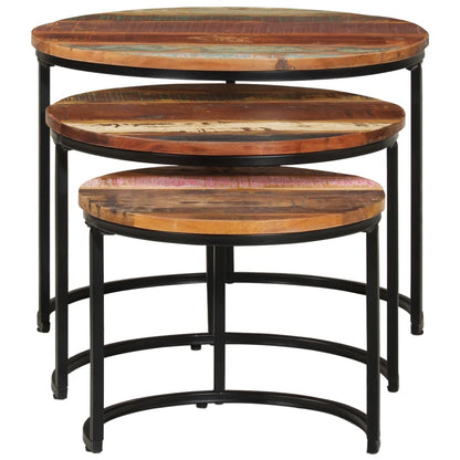 Nesting Tables 3 pcs Solid Wood Reclaimed