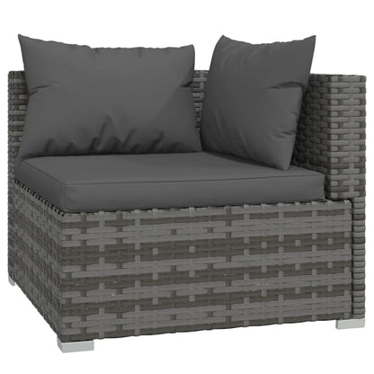 11 Piece Garden Lounge Set with Cushions Poly Rattan Grey